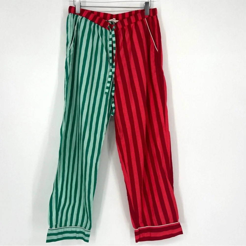 Print Fresh Pajama Set Womens S Christmas Stripe Long Sleeve Anthropologie - Picture 6 of 7